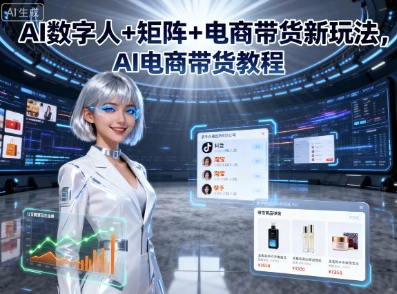 AI数字人+矩阵+电商带货新玩法,AI电商带货教程-风淘社