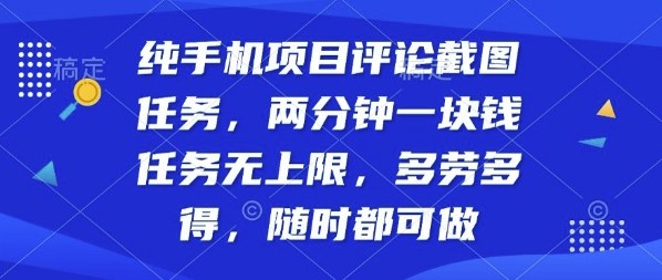 纯手机项目评论截图任务,两分钟一块钱多劳多得,随时随地都能做【揭秘】-风淘社