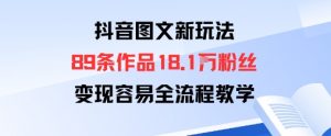 抖音图文新玩法：89条作品收获18.1W粉丝，变现容易全流程教学-风淘社