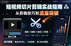 短视频切片剪辑实战指南,从剪辑技巧到流量突破-风淘社