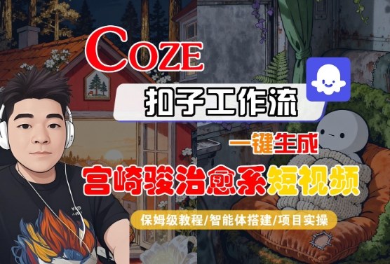 Coze扣子智能体工作流一键生成“宫崎骏治愈系“短视频,全流程保姆级教学-风淘社