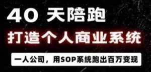 40天陪跑打造个人商业系统,一人公司,用SOP系统跑出百W变现-风淘社
