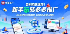 告别烧钱迷茫！新手玩转多多推广：从0到1的全流程攻略（含选品/出价/避坑）-风淘社