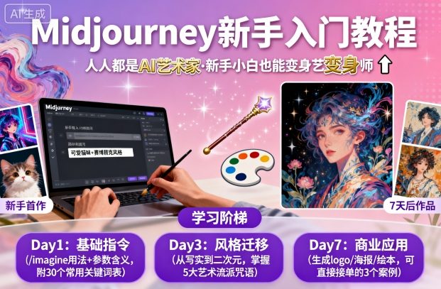 midjourney新手入门教程:人人都是AI艺术家,新手小白也能变身艺术大师-风淘社