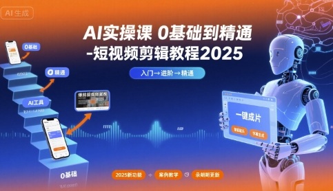 AI实操课0基础到精通-短视频剪辑教程2025-风淘社