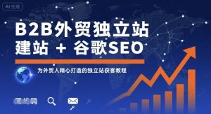 B2B外贸独立站建站+谷歌SEO，为外贸人精心打造的独立站获客教程-风淘社