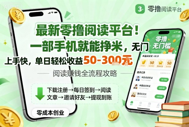 最新零撸阅读平台!一部手机就能挣米,无门槛上手快,单日轻松收益50-3张【揭秘】-风淘社