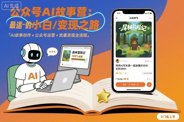 公众号ai故事营,最适合小白的自媒体变现之路-风淘社