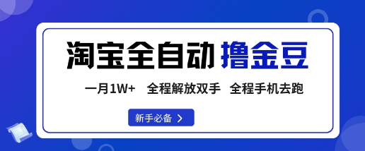 淘宝菜鸟全自动撸金豆,轻松月入1W+,全程手机去跑,操作简单【揭秘】-风淘社