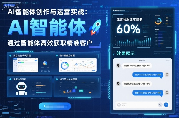 AI智能体创作与运营实战,实体门店通过智能体高效获取精准客户-风淘社