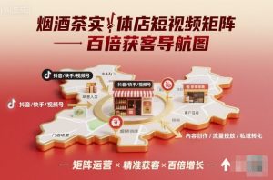 烟酒茶实体店短视频矩阵百倍获客导航图-风淘社