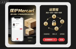 煤炉Mercari国外闲鱼二手电商运营实战全流程,仿品高利润,简单上手,闷声搞钱-风淘社