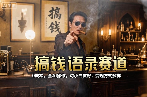 搞钱语录赛道,0成本,全AI操作,对小白友好,变现方式多样-风淘社