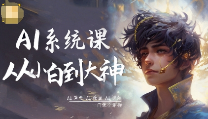 AI系统课程,从小白到大神系统学AI,AI声音-AI绘画-AI视频一门课全掌握-风淘社
