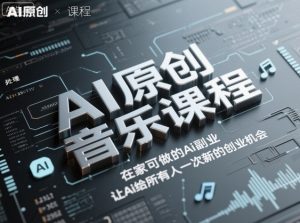 AI原创音乐课程,在家可做的Ai副业,让Ai给所有人一次新的创业机会-风淘社