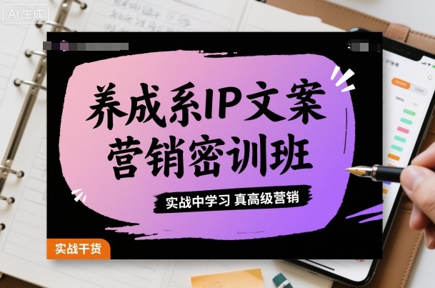 养成系IP文案营销密训班,实战中学习真高级营销-风淘社