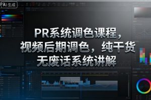 PR系统调色课程,视频后期调色,纯干货无废话系统讲解-风淘社