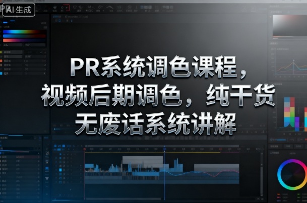 PR系统调色课程,视频后期调色,纯干货无废话系统讲解-风淘社