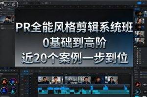 PR全能风格剪辑系统班,0基础到高阶,近20个案例一步到位-风淘社