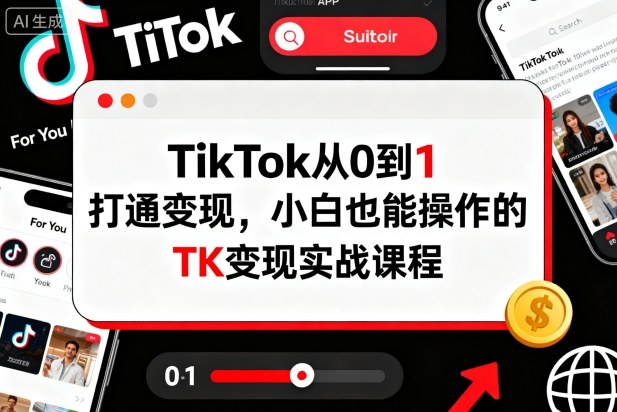 TikTok从0到1打通变现,小白也能操作的TK变现实战课程-风淘社