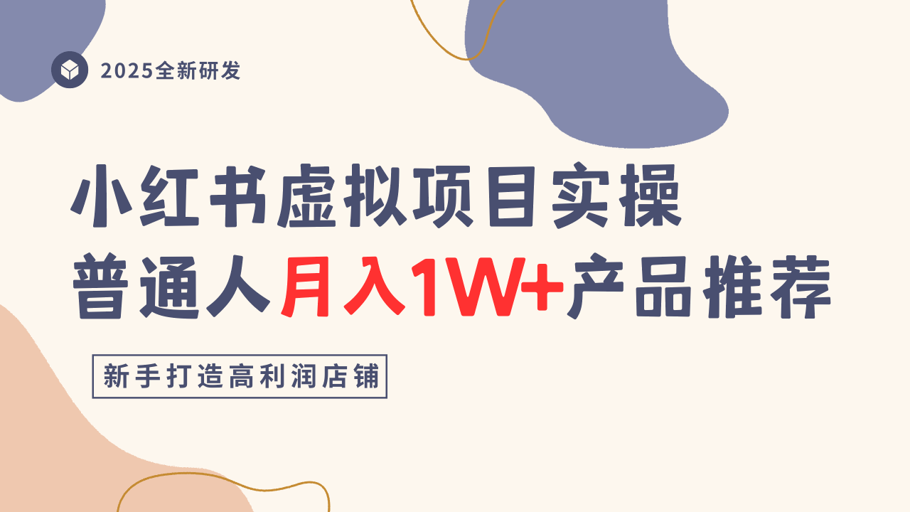 小红书虚拟项目实操指南,普通人月入1W+产品推荐,直接抄-风淘社