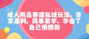 成人用品赛道私域玩法,非常暴利,简单易学,学会了自己悄悄做-风淘社