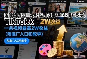 国际版醒图Hypic拉新项目TikTok推广教学,一条视频最高2W收益(附推广入口和教学)-风淘社