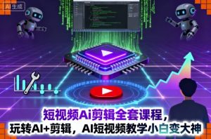 短视频Ai剪辑全套课程,玩转AI+剪辑,AI短视频教学小白变大神-风淘社