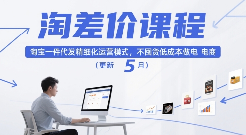 淘差价课程,淘宝一件代发精细化运营模式,不囤货低成本做电商(更新10月)-风淘社