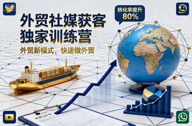 外贸社媒获客独家训练营,外贸新模式,快速做外贸-风淘社