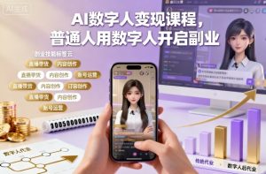 AI数字人变现课程,普通人用数字人开启副业-风淘社