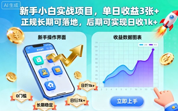新手小白实战项目,单日收益3张+,正规长期可落地,后期可实现日收1k+【揭秘】-风淘社