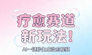 AI+疗愈+一键生成,一分钟一条素材,每天想要多少素材就多少素材,矩阵做,月入1W-风淘社