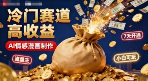 公众号冷门赛道,用AI做情感漫画,7天开通流量主,操作简单,小白可玩-风淘社