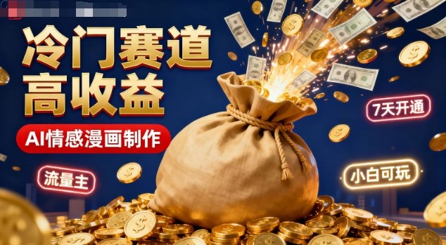 公众号冷门赛道,用AI做情感漫画,7天开通流量主,操作简单,小白可玩-风淘社