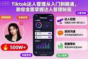 Tiktok达人管理从入门到精通,助你全面掌握达人管理秘籍-风淘社