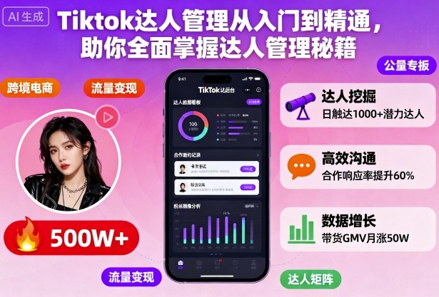 Tiktok达人管理从入门到精通,助你全面掌握达人管理秘籍-风淘社