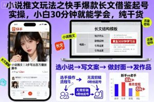 小说推文玩法之快手爆款长文借鉴起号实操,小白30分钟就能学会,纯干货-风淘社