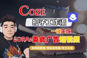 Coze扣子智能体工作流一键生成“SORA2美食广告“短视频,全流程保姆级教学-风淘社