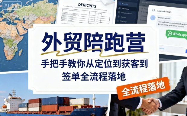 外贸陪跑营,手把手教你从定位到获客到签单全流程落地-风淘社