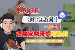 Coze扣子智能体工作流一键生成“爆款宠物带货“短视频,全流程保姆级教学-风淘社
