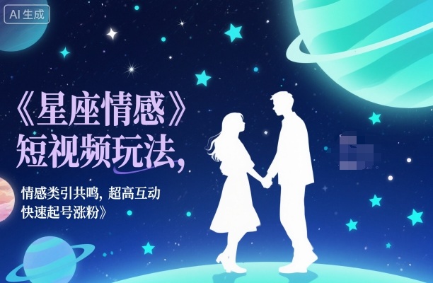 星座情感短视频玩法，情感类引共鸣，超高互动，快速起号涨粉-风淘社