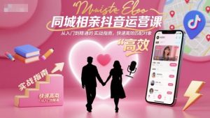 同城相亲抖音运营课，从入门到精通的实战指南，快速高效匹配对象-风淘社