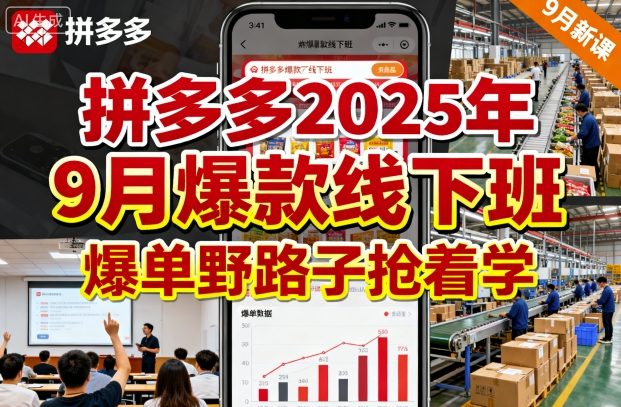 拼多多2025年9月爆款线下班，爆单野路子抢着学-风淘社