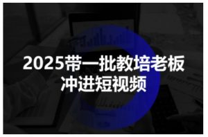 2025带一批教培老板冲进短视频,全方位助力教培人掌握短视频招生技能-风淘社