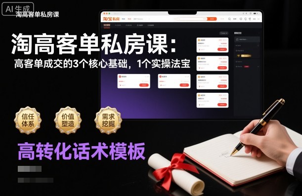 淘高客单私房课：高客单成交的3个核心基础，1个实操法宝-风淘社