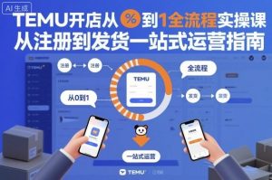 TEMU开店从0到1全流程实操课,从注册到发货一站式运营指南-风淘社