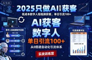 2025只做AI获客,AI超级获客实训营,低成本数字人短视频获客,单日引流100+-风淘社