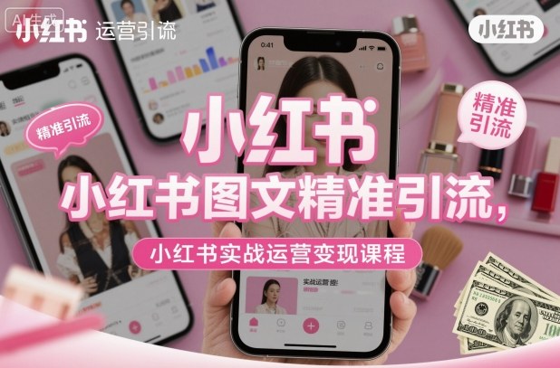 小红书图文精准引流,小红书实战运营变现课程-风淘社