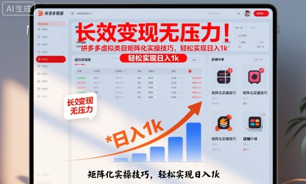 长效变现无压力!拼多多虚拟类目矩阵化实操技巧,轻松实现日入1k【揭秘】-风淘社